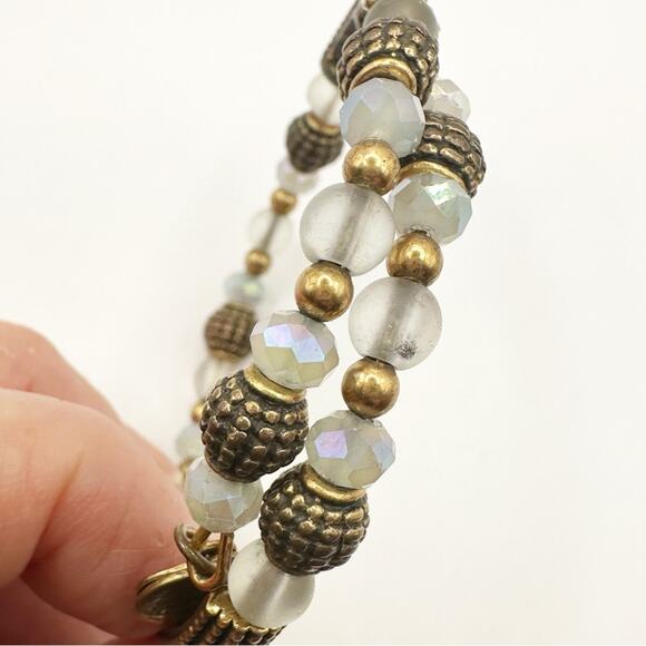 Alex and Ani Gold Wrap Beaded Bracelet Vintage Sixty Six boho glam - Picture 6 of 7